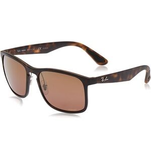 Ray-Ban Men's RB4264 Chromance Mirrored Square Sunglasses